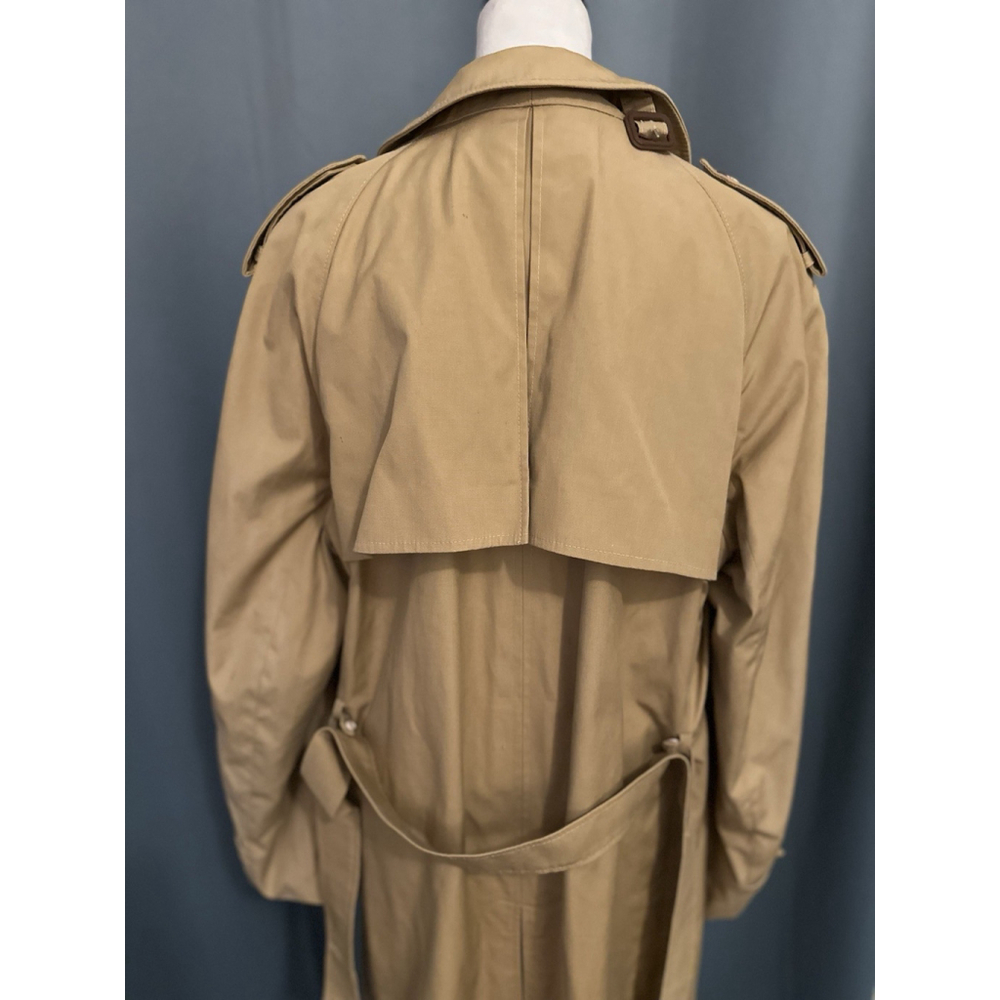 Vintage Men’s Large Trench Coat Double Breasted No Lining Size 42R - Picture 7 of 11